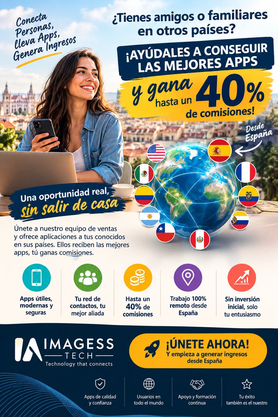 Conecta personas, lleva apps, genera ingresos: ayuda a tus conocidos en otros países a conseguir buenas aplicaciones y gana hasta un 40% de comisiones.